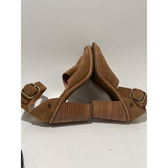 UGG Tan Suede Block Heel Sandals - Picture 7 of 8